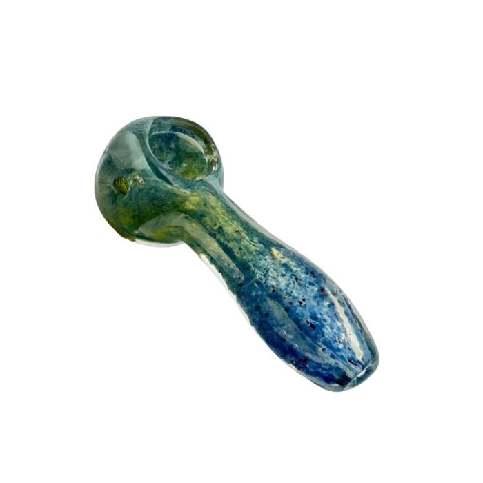 4 Frit Rasta Stripe Dichro Glass Hand Pipe