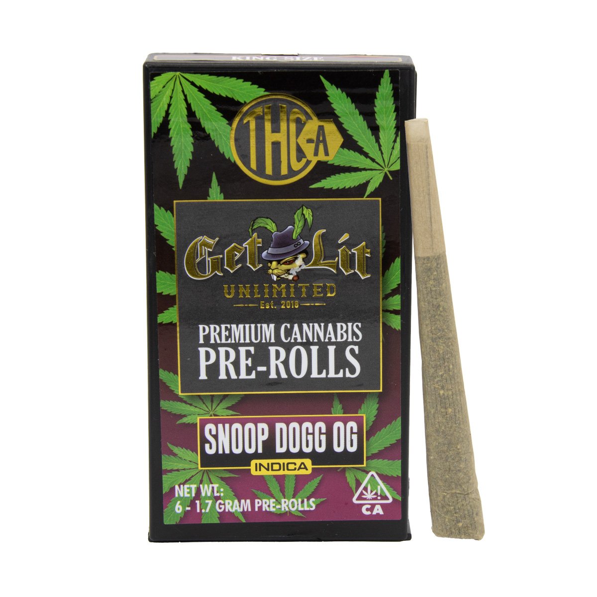 GET LIT THC-A PRE ROLLS SNOOP DOGG OG INDICA